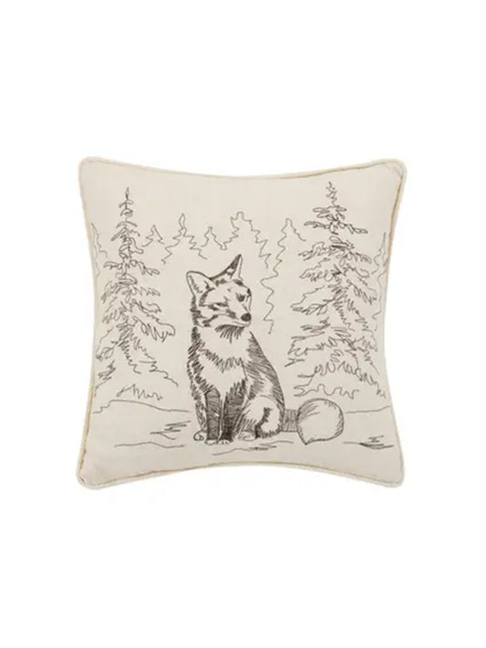 Fox Embroidered Pillow Weston Table