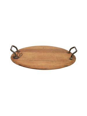  Francois Freres Wine Barrel Board with Wrought Iron Handles Weston Table 