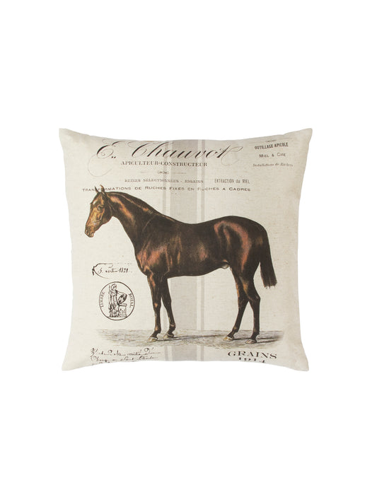 French Grain Sack Stripe Horse Pillow Weston Table