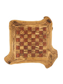 French Live Edge Olive Wood Chess Board and Pieces