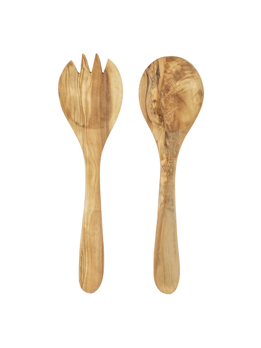 French Olive Wood Salad Serving Set Weston Table
