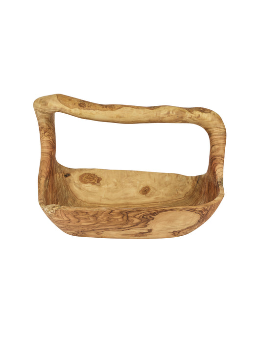 French XL Olive Wood Basket Weston Table 
