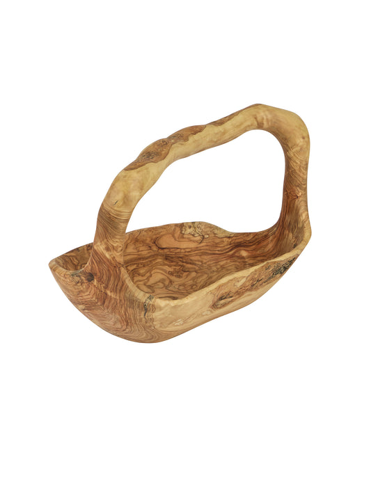 French XL Olive Wood Basket Weston Table 