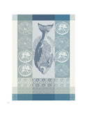 Garnier-Thiebaut Blue Fish Jacquard Kitchen Towel Weston Table
