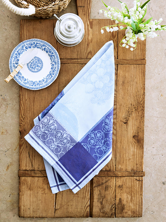 Garnier-Thiebaut Hydrangea Blue Kitchen Towel Weston Table