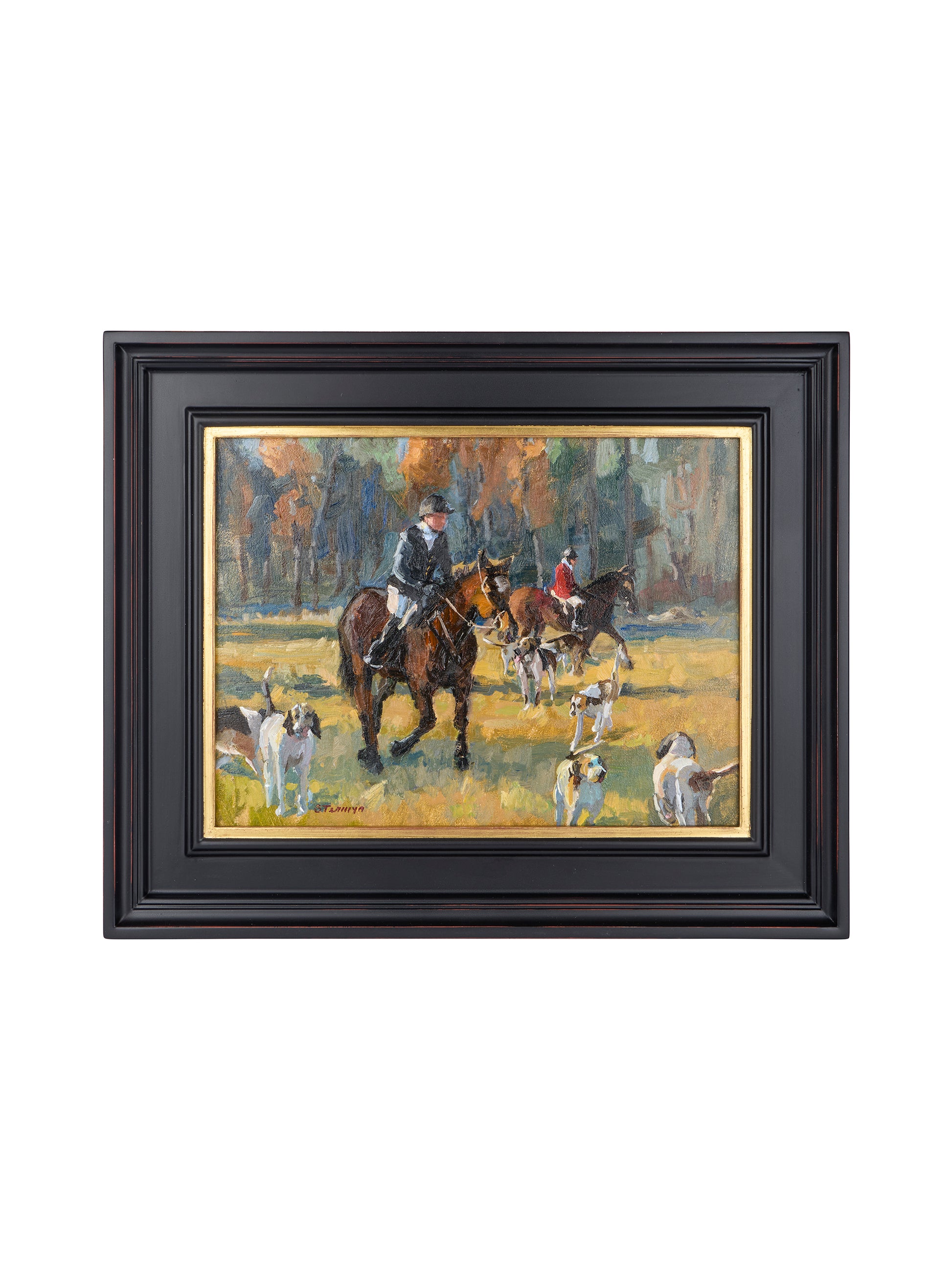 Gathering the Hounds, Charlescote Farm Susan Termyn Oil Painting Weston Table
