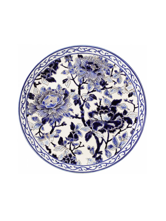 Gien Blue Peonies Cake Platter Weston Table