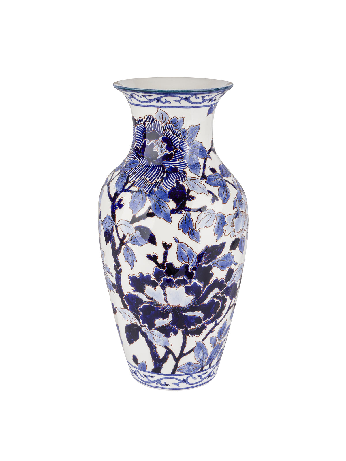 Gien Blue Peonies Fluted Vase Weston Table 