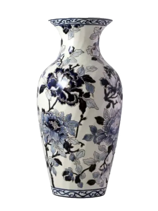 Gien Blue Peonies Fluted Vase Weston Table