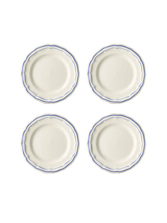 Gien Filets Bleu Canape Plates Set of Four Weston Table