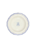 Gien Filet Blue Monogram Soup Plate A Weston Table