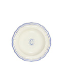 Gien Filet Blue Monogram Soup Plate C Weston Table