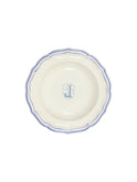 Gien Filet Blue Monogram Soup Plate J Weston Table