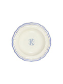Gien Filet Blue Monogram Soup Plate K Weston Table