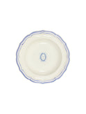 Gien Filet Blue Monogram Soup Plate O Weston Table