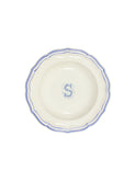 Gien Filet Blue Monogram Soup Plate S Weston Table