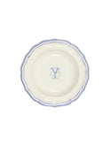 Gien Filet Blue Monogram Soup Plate Y Weston Table