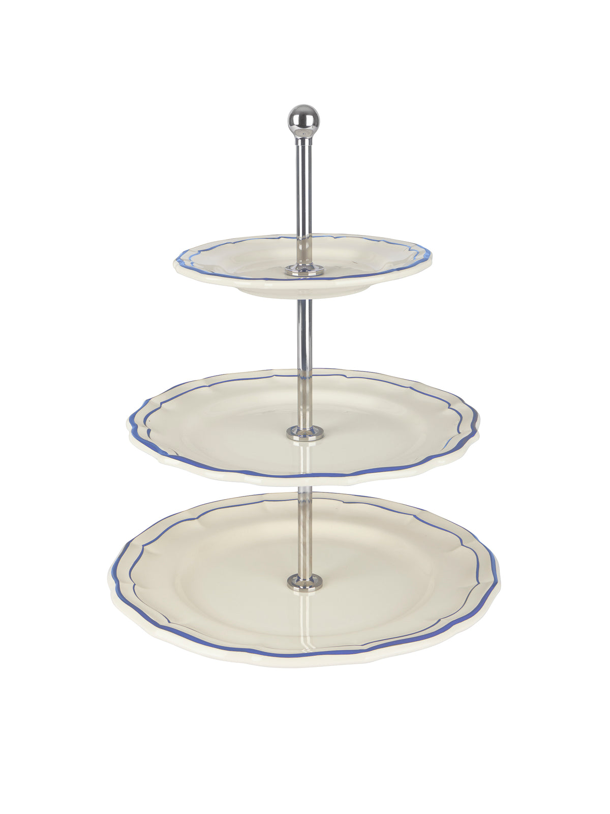 Gien Filet Blue Three Tier Cake Stand Weston Table