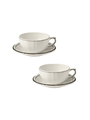  Gien Filet Midnight Breakfast Cup & Saucer Set Weston Table 