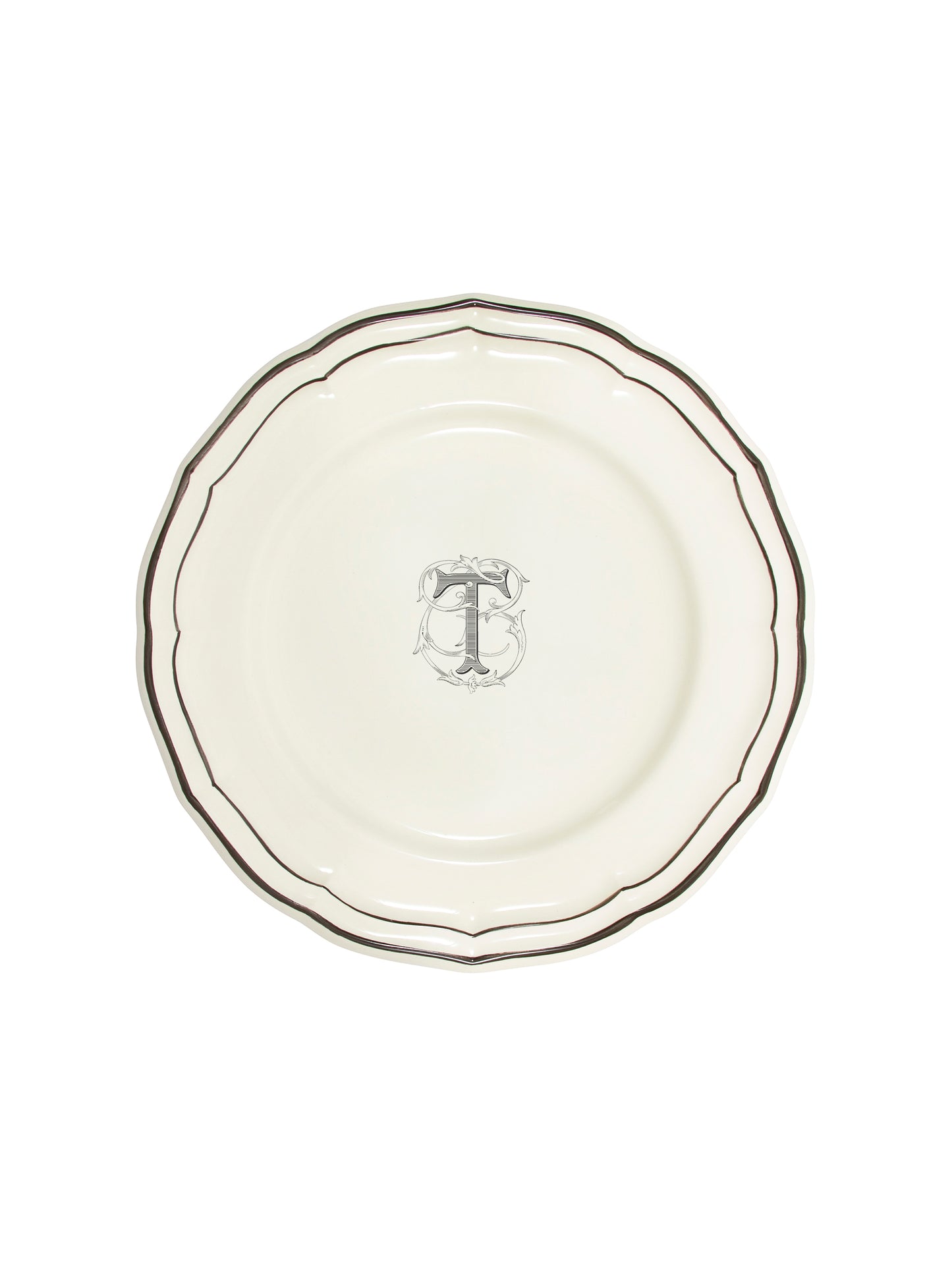 Gien Filet Midnight Monogram Dinner Plate T Weston Table