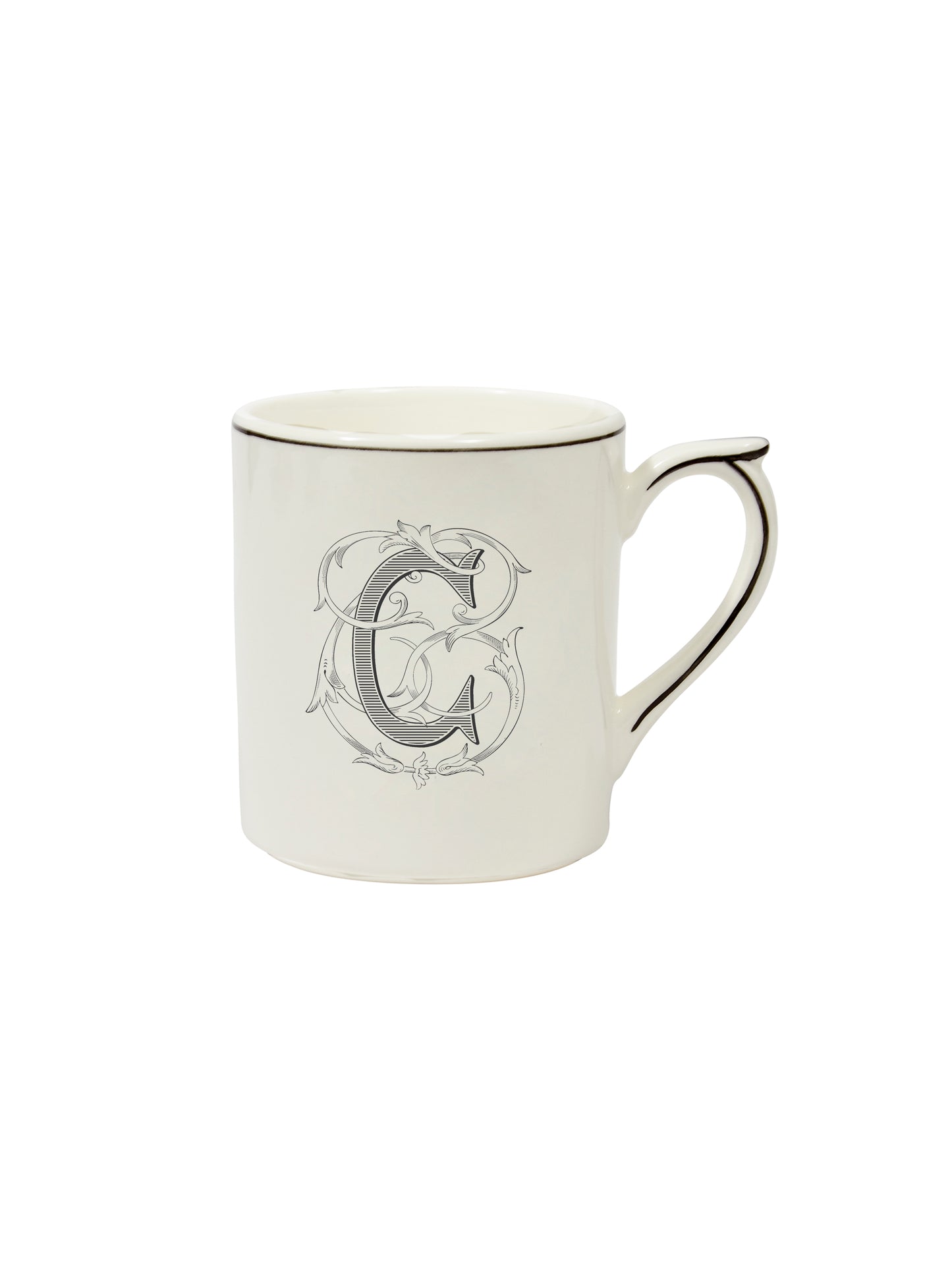 Gien Filet Midnight Monogram Mug C Weston Table