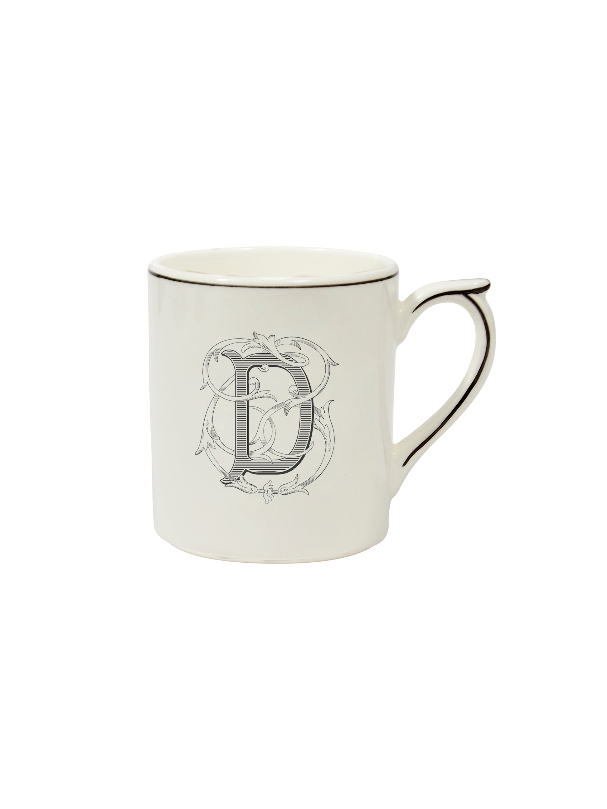 Gien Filet Midnight Monogram Mug D Weston Table