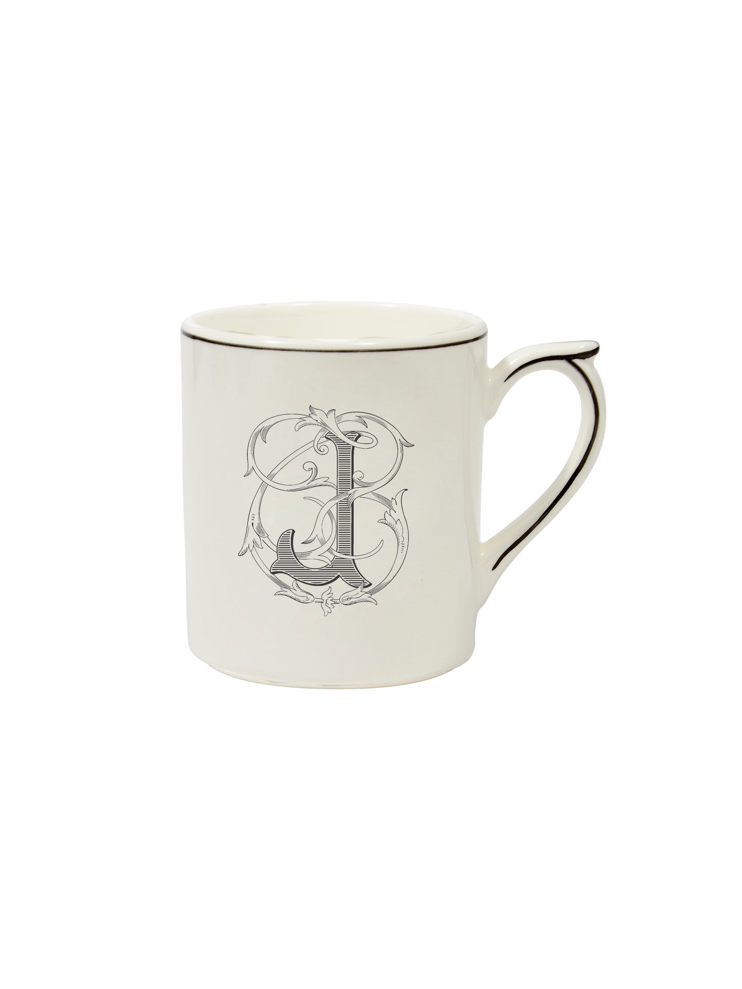 Gien Filet Midnight Monogram Mug J Weston Table