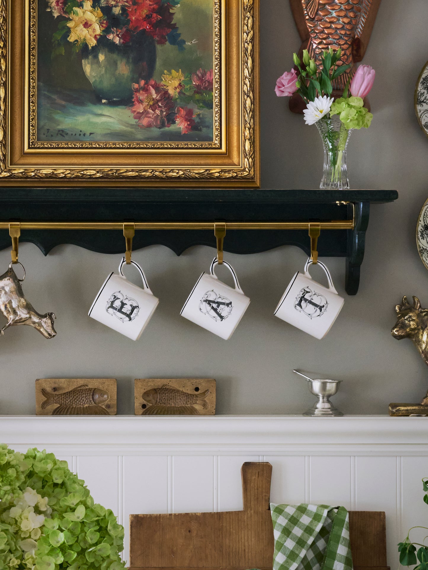 Gien Filet Midnight Monogram Mug  Weston Table