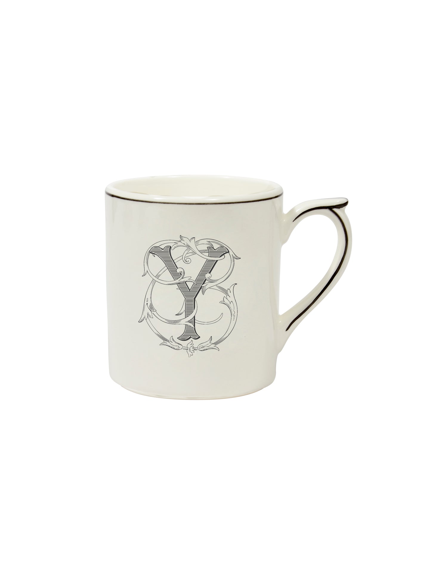 Gien Filet Midnight Monogram Mug Y Weston Table