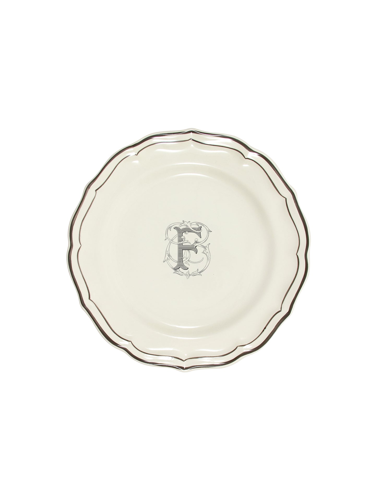 Gien Filet Midnight Monogram Salad Plate F Weston Table