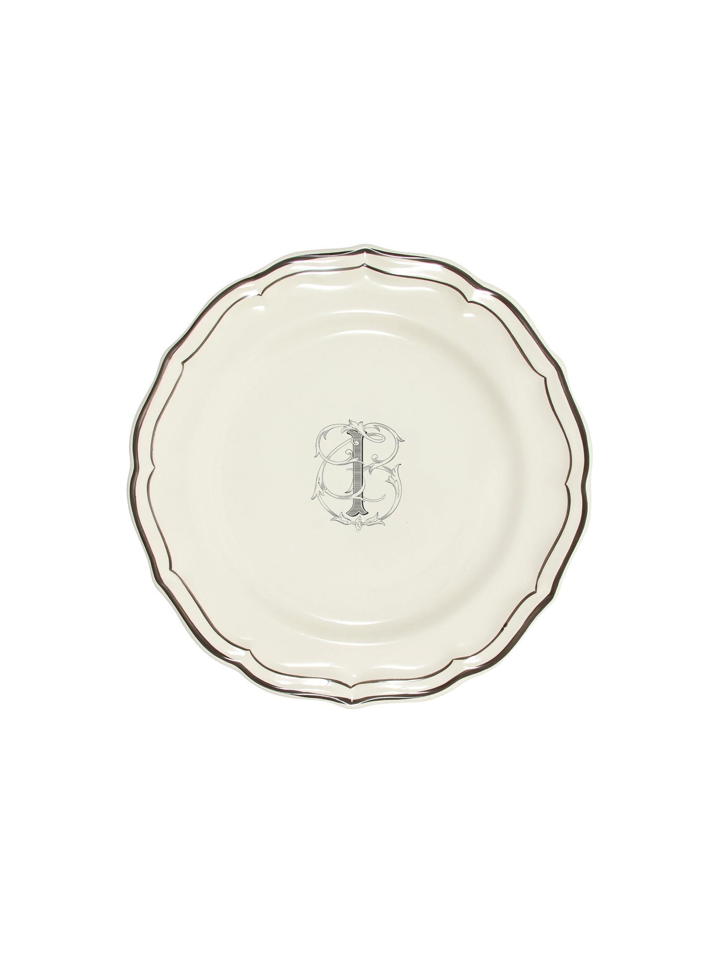 Gien Filet Midnight Monogram Salad Plate I Weston Table