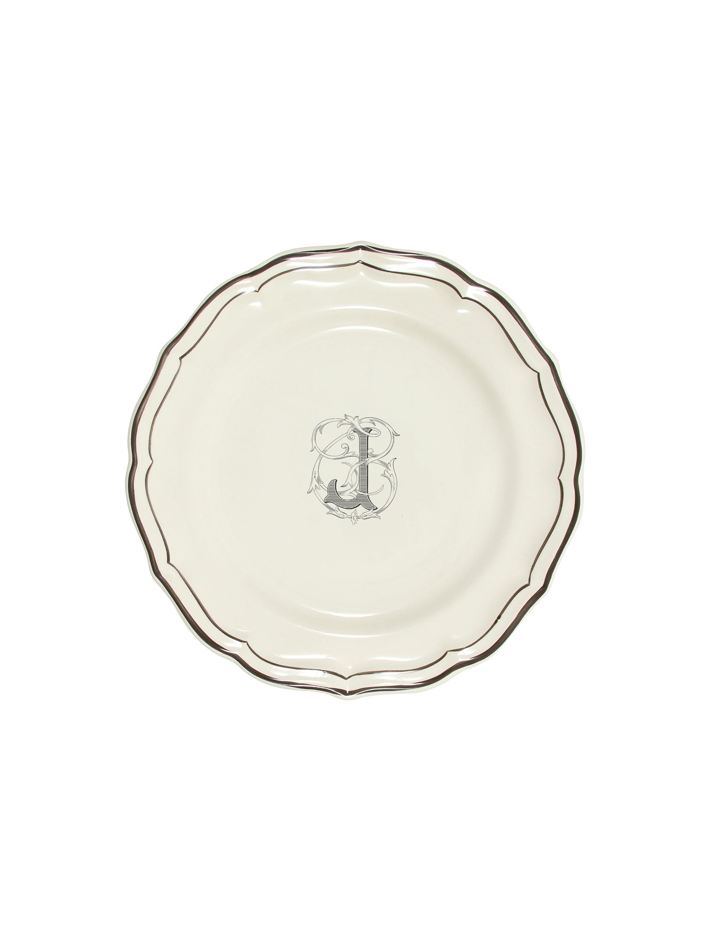 Gien Filet Midnight Monogram Salad Plate J Weston Table