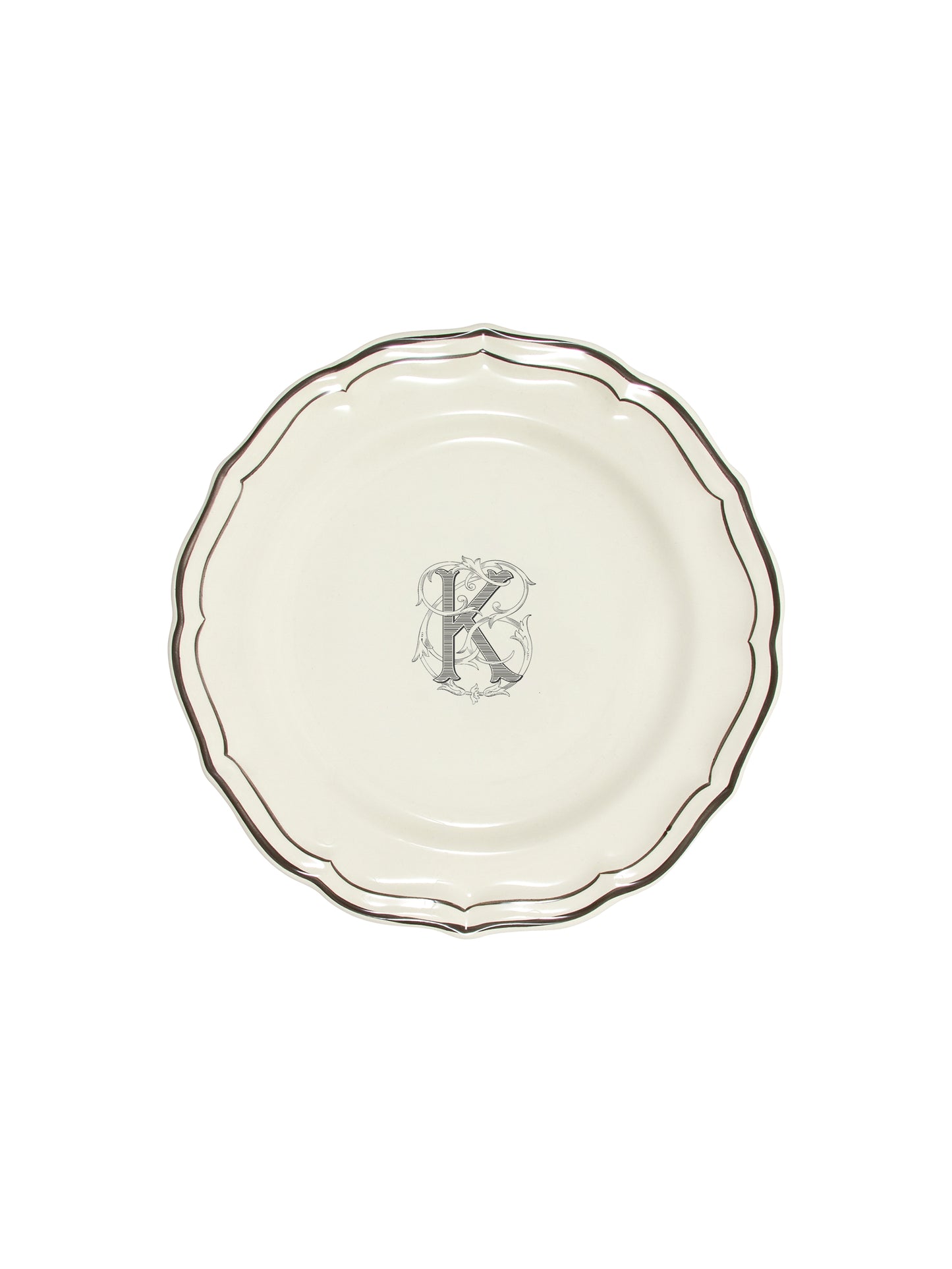 Gien Filet Midnight Monogram Salad Plate K Weston Table