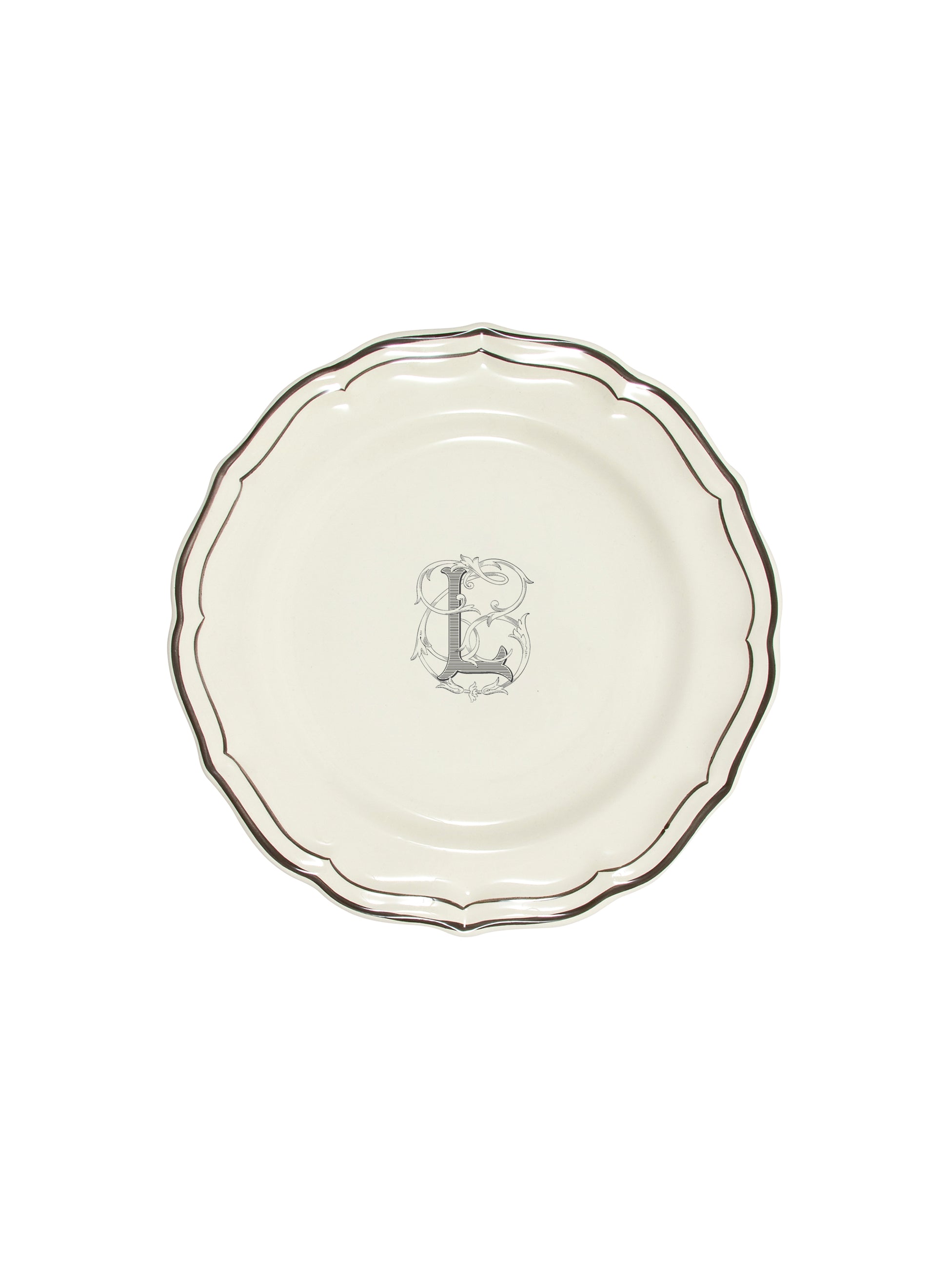 Gien Filet Midnight Monogram Salad Plate L Weston Table