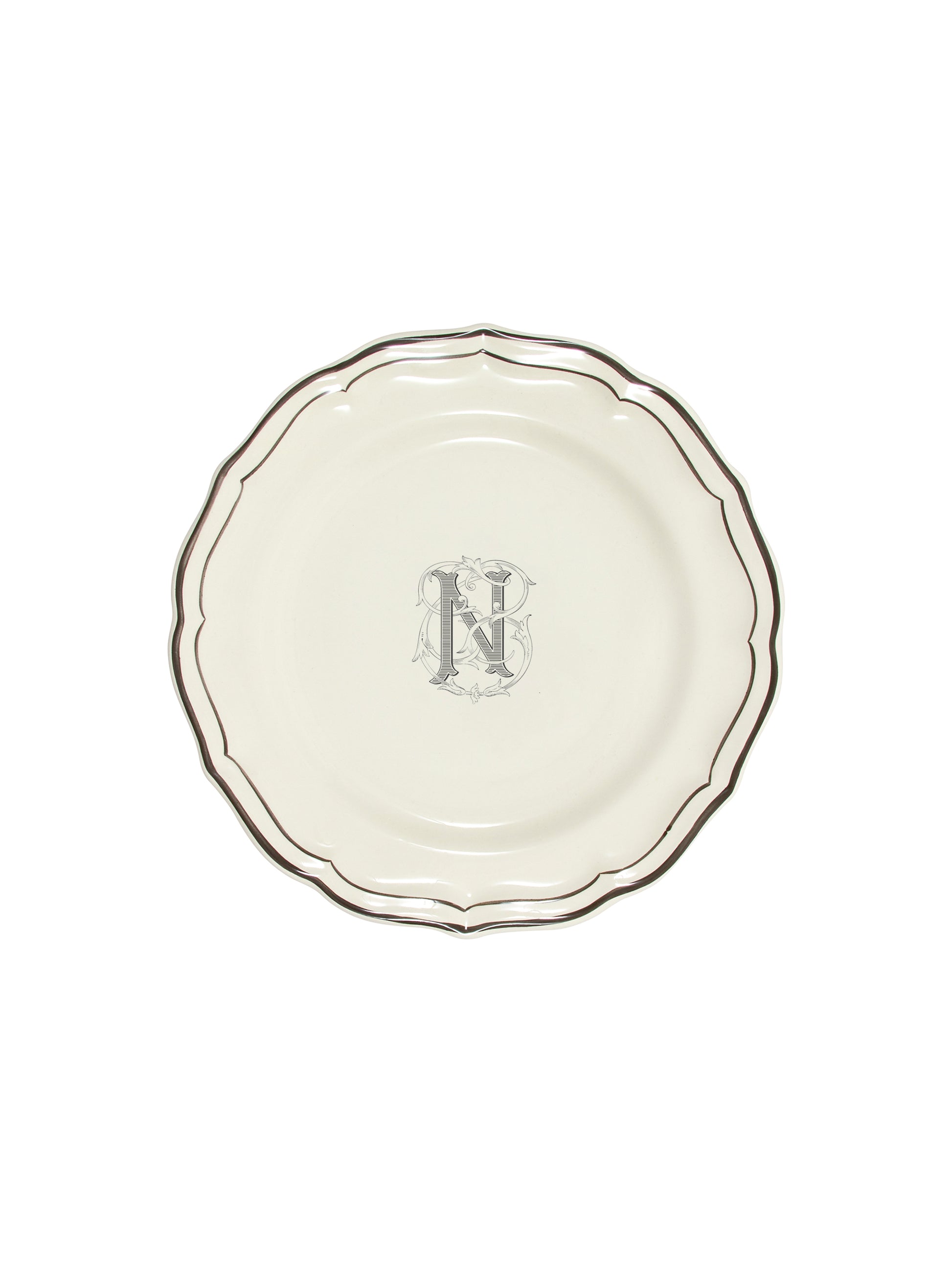 Gien Filet Midnight Monogram Salad Plate N Weston Table