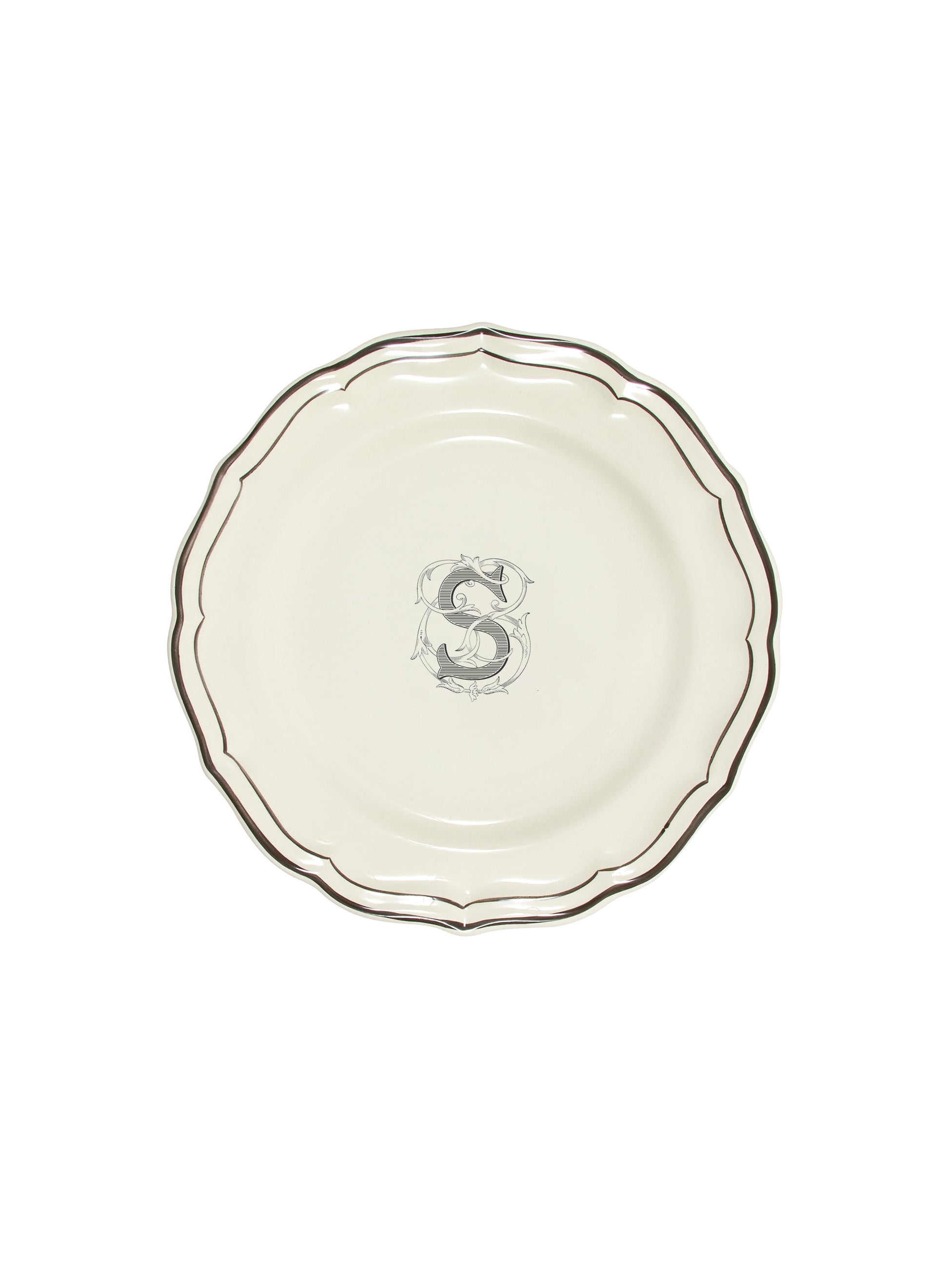 Gien Filet Midnight Monogram Salad Plate S Weston Table