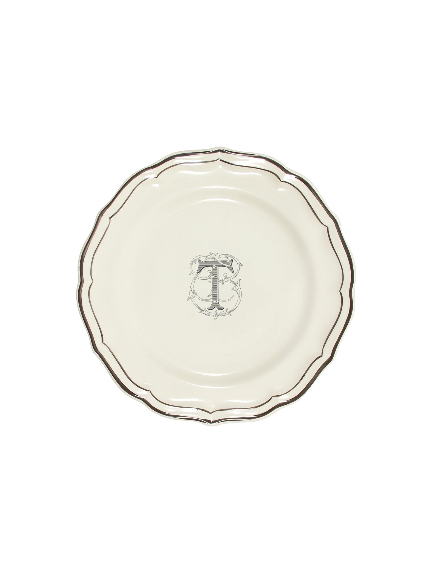 Gien Filet Midnight Monogram Salad Plate T Weston Table