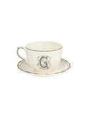 Gien Filet Monogram Midnight Jumbo Cup & Saucer G Weston Table