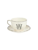 Gien Filet Monogram Midnight Jumbo Cup & Saucer W Weston Table