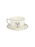 Gien Filet Monogram Midnight Jumbo Cup & Saucer Y Weston Table