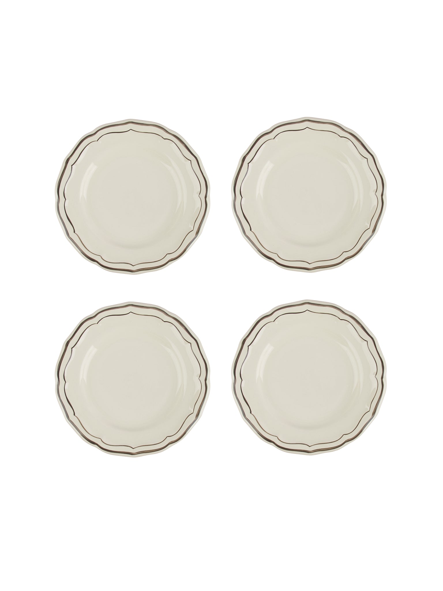 Gien Filet Taupe Canape Plates Weston Table