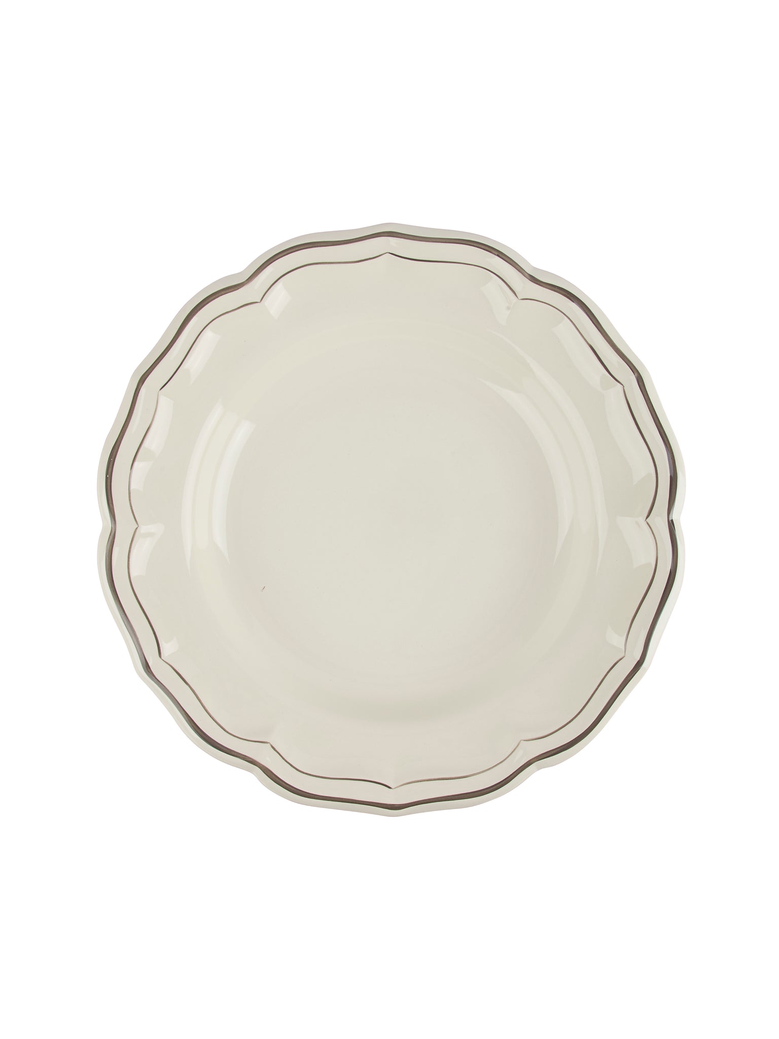 Gien Filet Taupe Deep Round Dish Weston Table