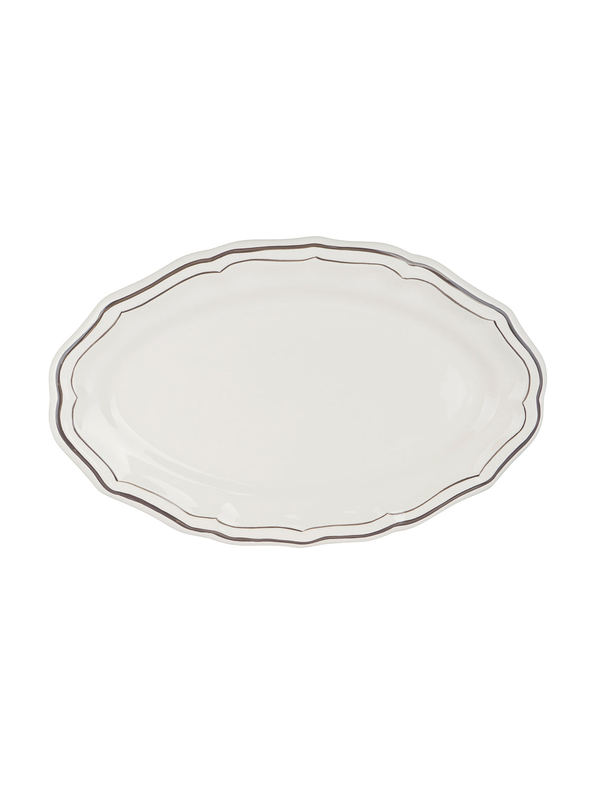 Gien Filet Taupe Oval Platter Weston Table