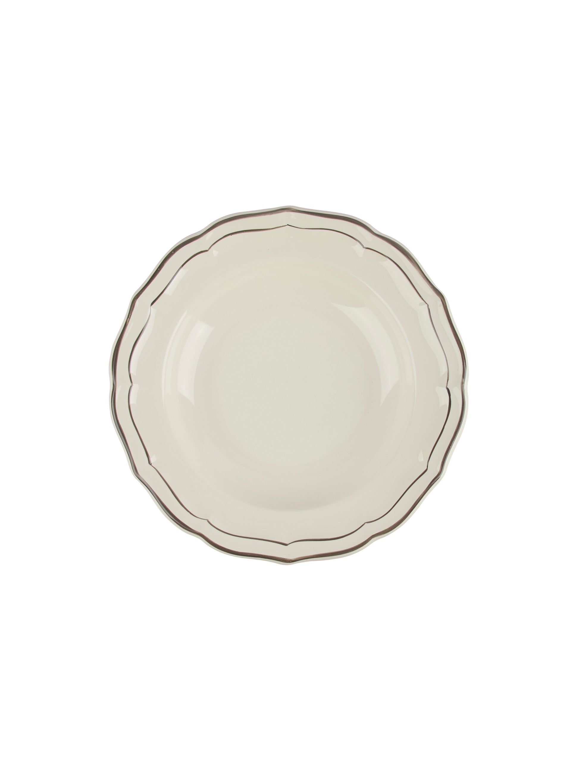 Gien Filet Taupe Soup Plate Weston Table