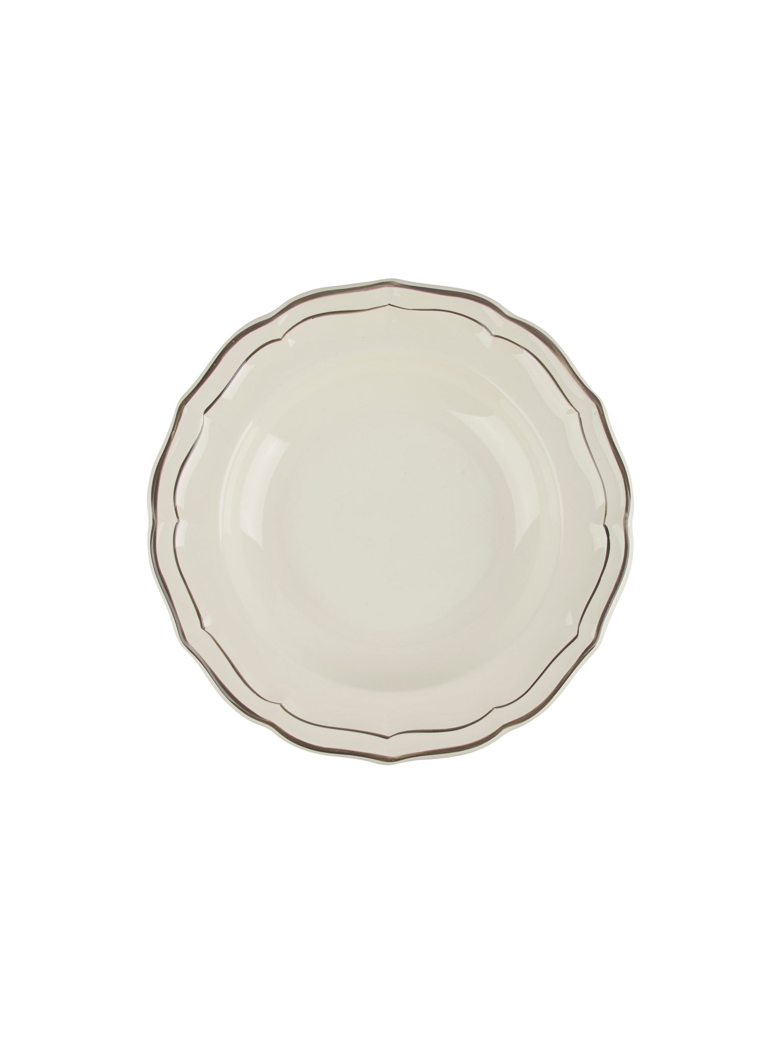 Gien Filet Taupe Soup Plate Weston Table
