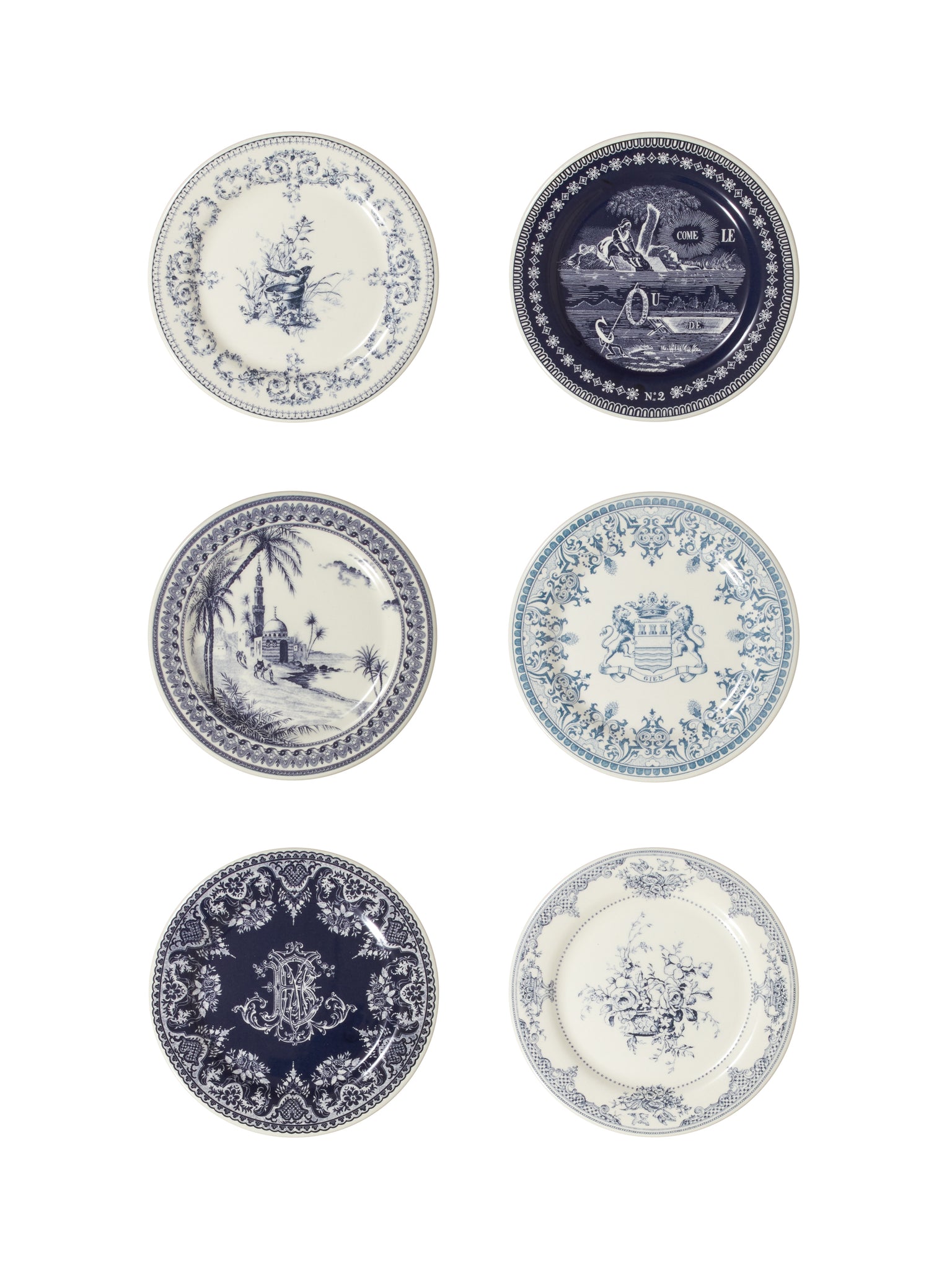 Gien Les Dépareillées Bleu Coaster or Mini Plate Set Weston Table