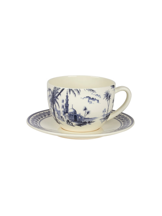 Gien Les Depareillees Blue Jumbo Cup & Saucer Weston Table