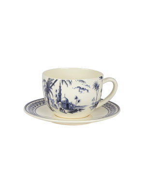  Gien Les Depareillees Blue Jumbo Cup & Saucer Weston Table 