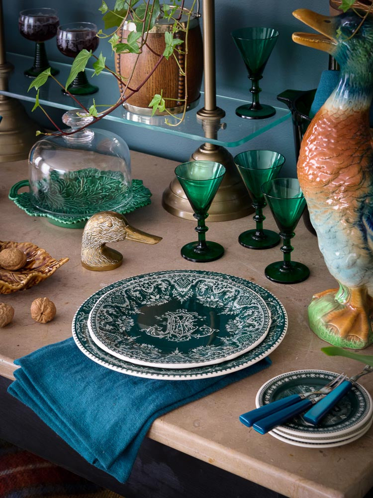 Gien Les Depareillees Monogram Green Salad Plate Weston Table