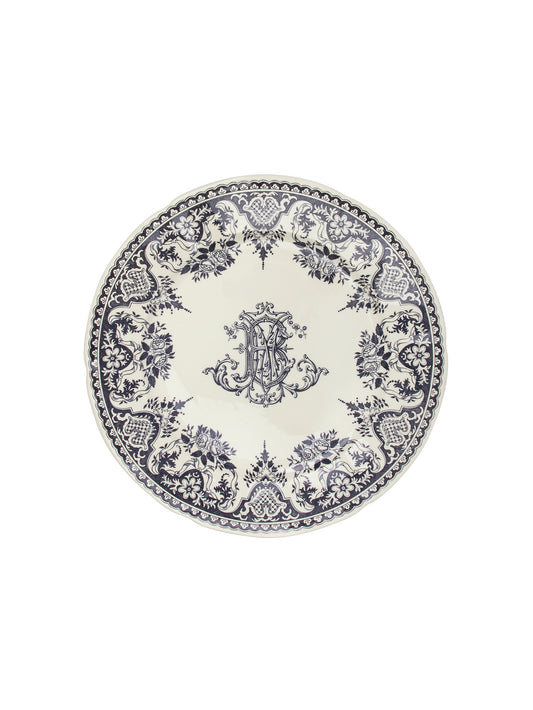 Gien Les Depareillees Monogramme Blue Dinner Plate Weston Table